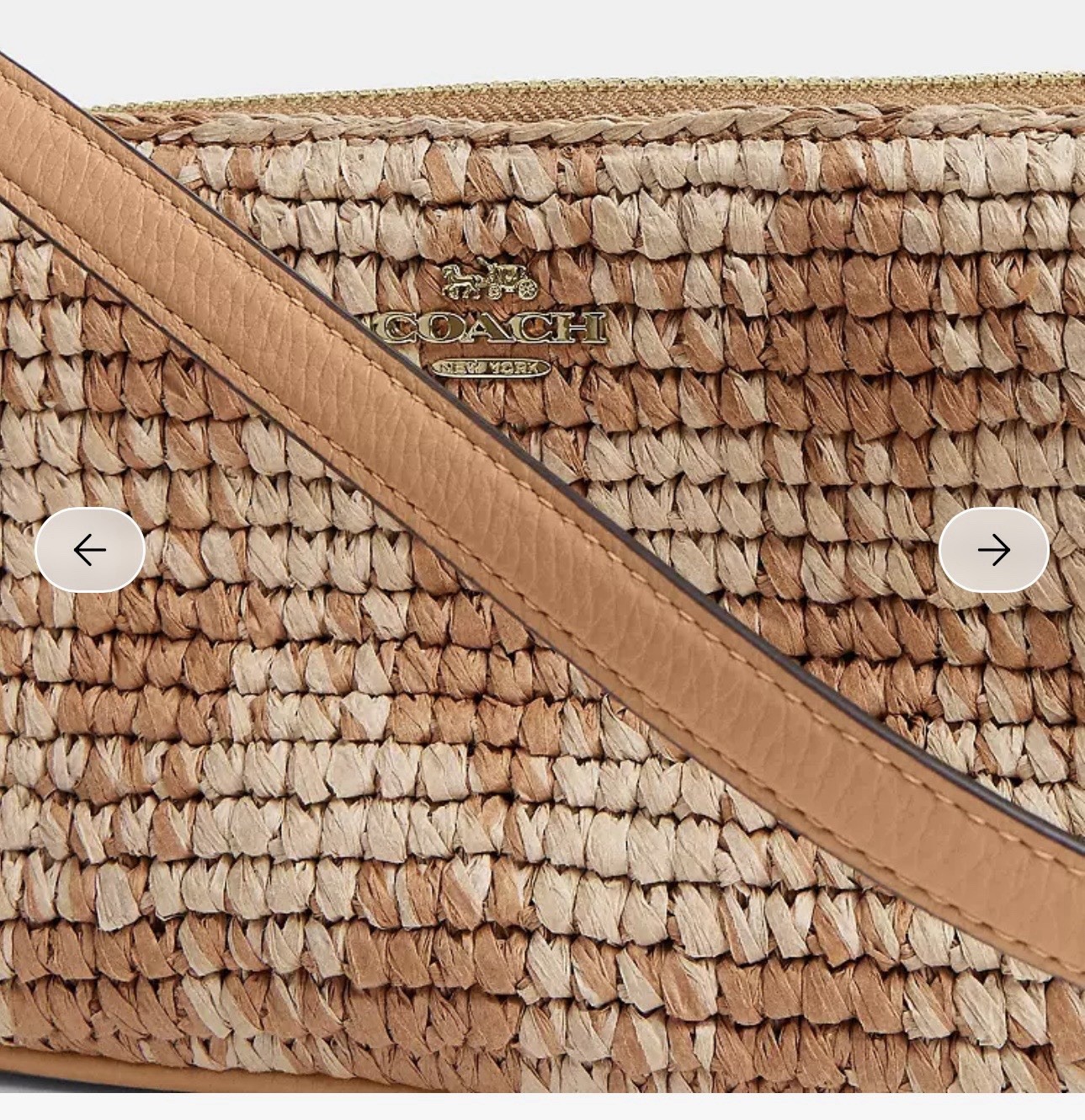 Coach Nolita 19 Gingham Straw Small Shoulder Bag Zip Closure with Gold Details