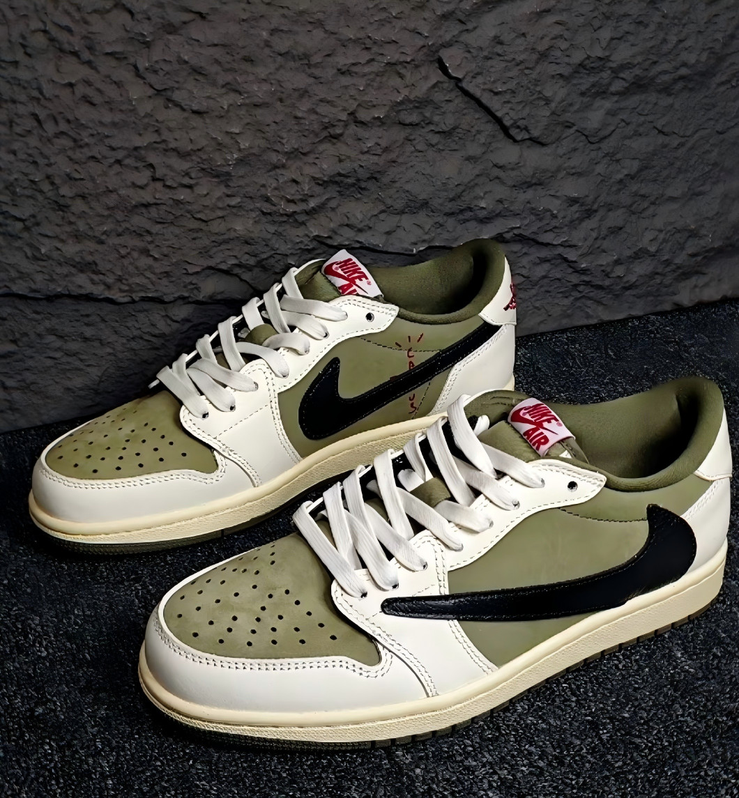 Travis Scott x Jordan Air Jordan 1 Low OG “Medium Olive” Men’s Casual Shoes