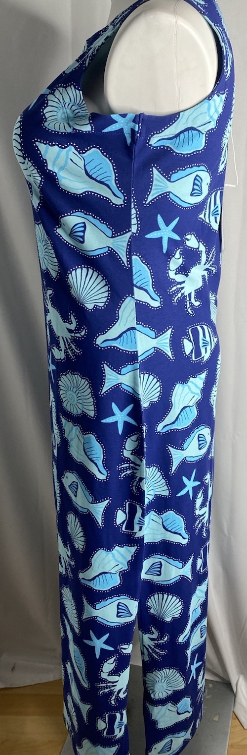 Ana Clare Emilee Sz L Waikiki Sea life print maxi dress NEW
