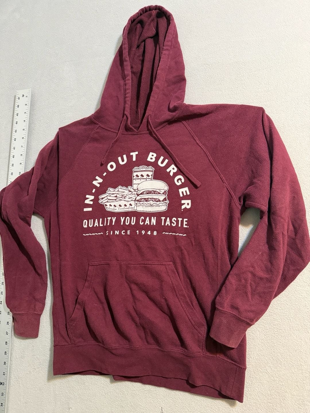In-N-Out Burger Quality You Can Taste Graphic Pullover Hoodie, Burgundy