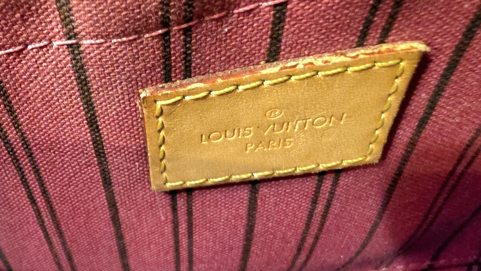 Authentic Louis Vuitton Monogram Neverfull Clutch Wristlet Pouch Excellent