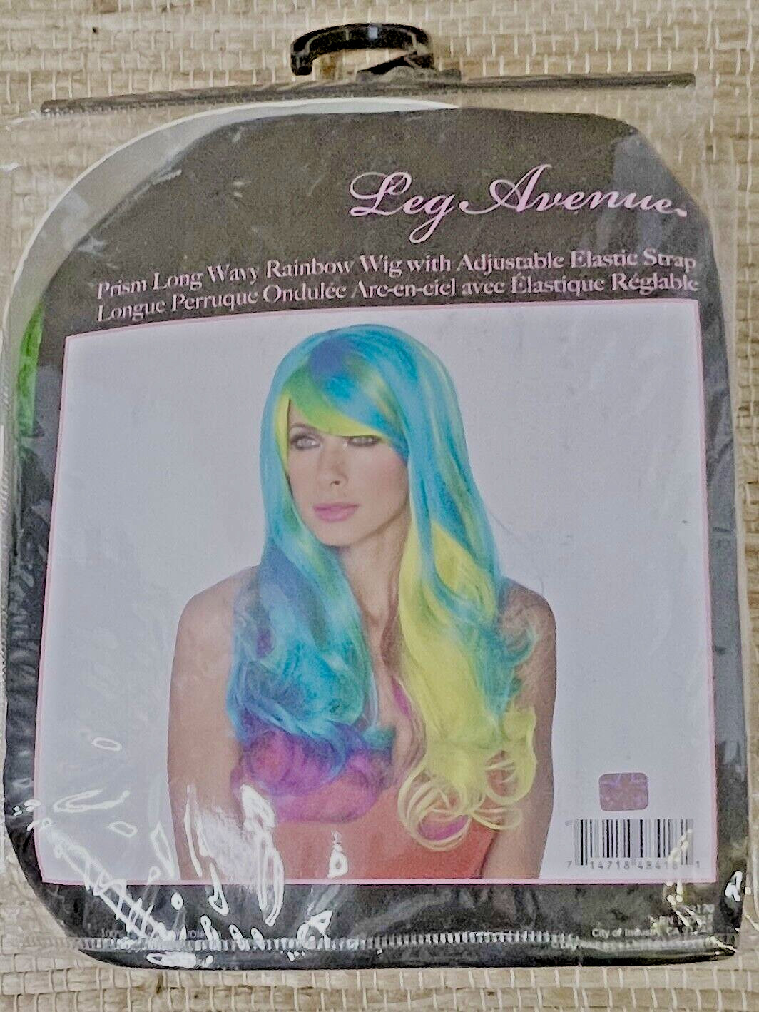 Leg Ave. Wig Rainbow Colored Long Synthetic Fiber Costume With Bangs