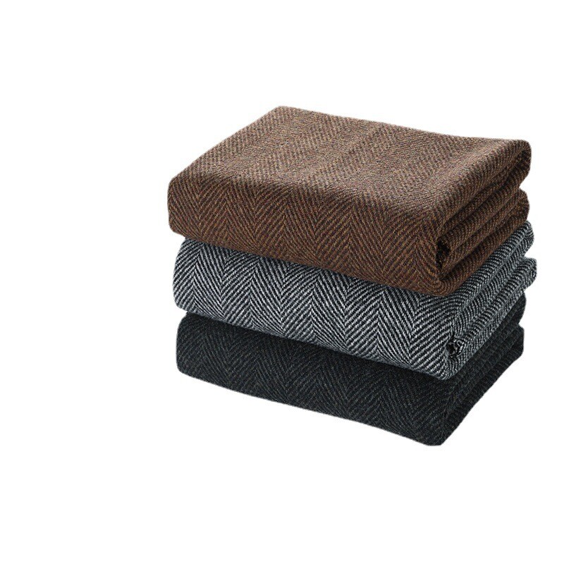 Men’s Black Wool Blend Winter Overcoat Heavy Men‘s Windproof Lapel Long Jacket