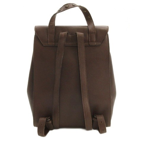 Hirofu Leather Rucksack Brown Ladies 12.6in Vintage Condition B