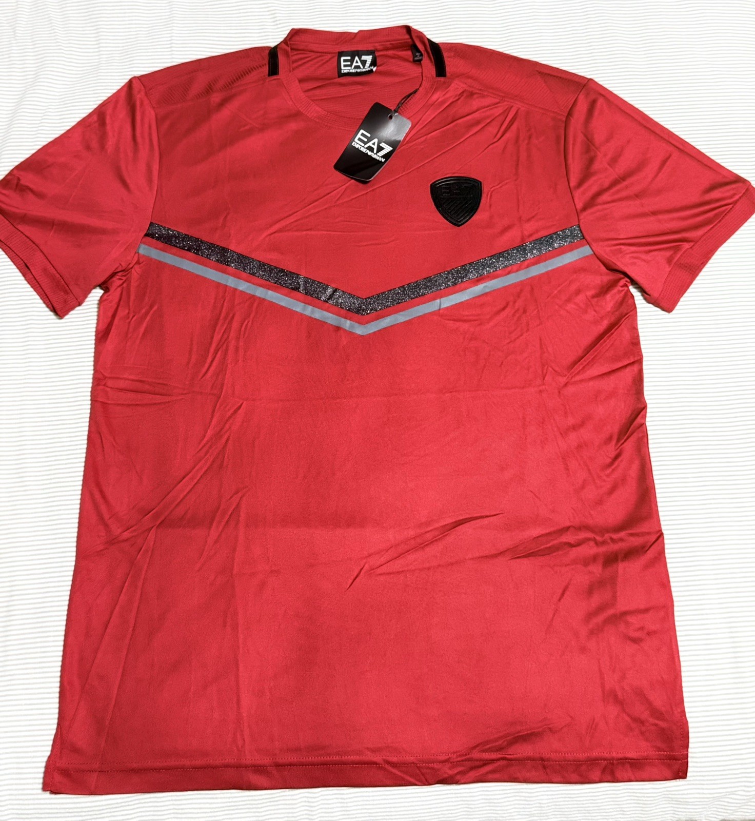 Emporio Armani EA7 Men’s Red Dynamic Athlete Jersey Tee T-Shirt XL