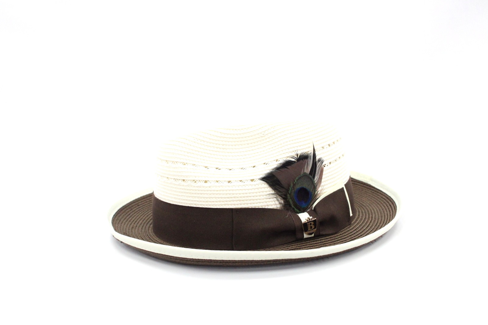 Men’s Bruno Capelo Fedora 100% Poly Braid Dark-Brown CV-893