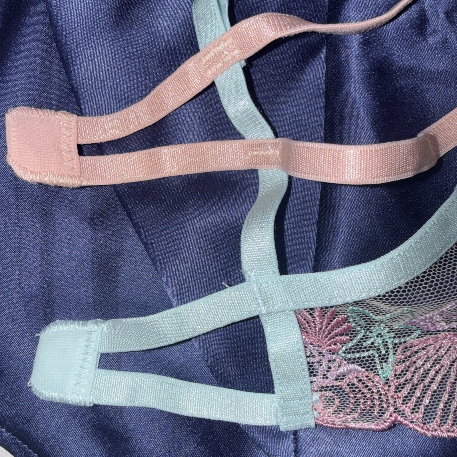 ASOS Design Fairy Beach Corset Mermaid Shells Embroidered Sheer Top Bra Size 32B