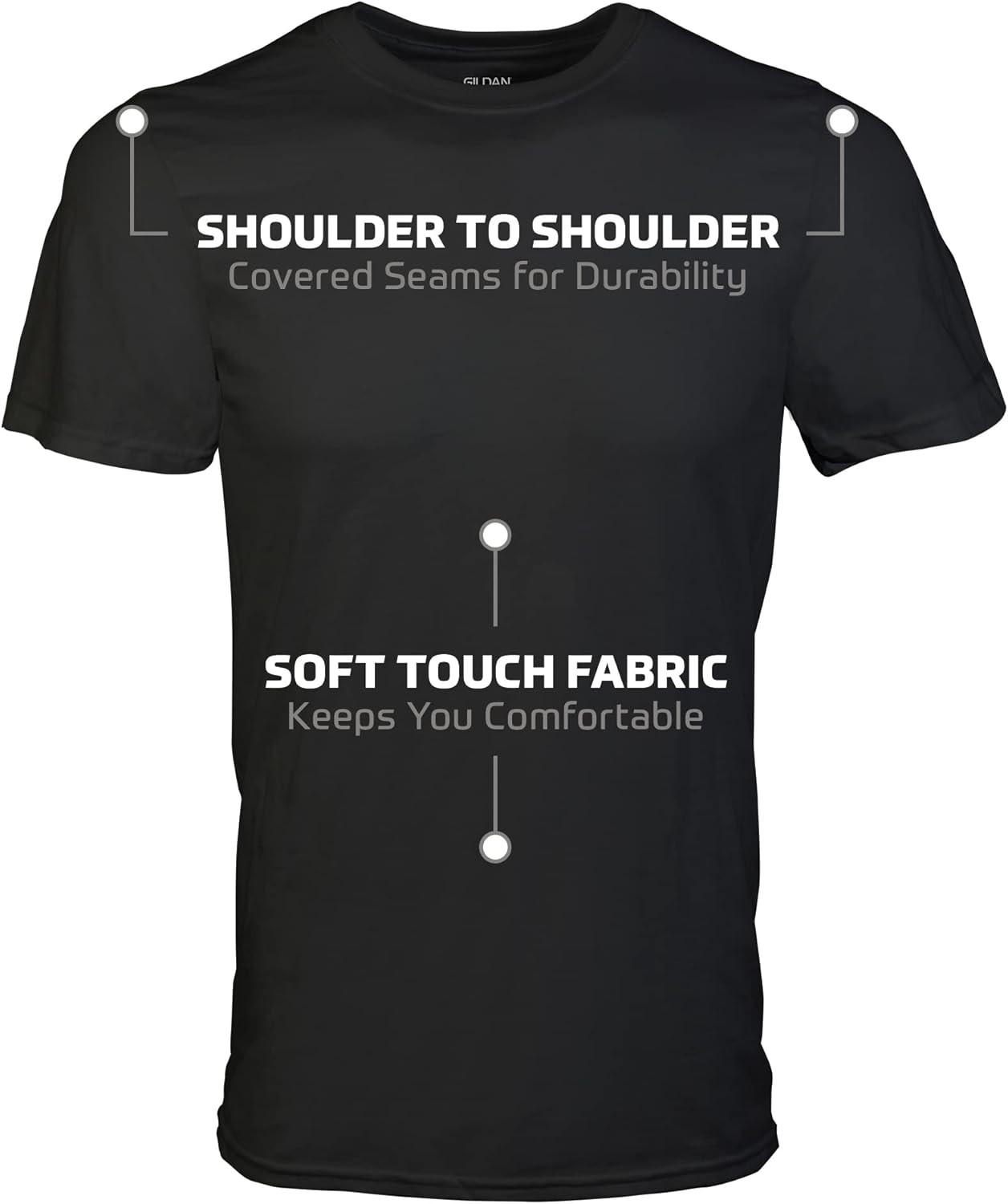 Gildan Mens Crew T-Shirts, Multipack, Style G1100 X-Large, Black (6-pack)