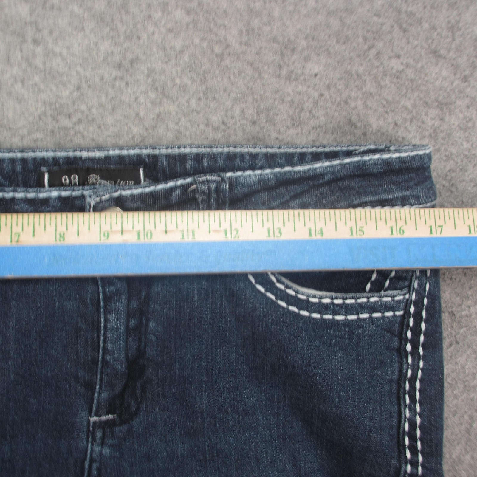 9.8 Premium Jeans Womens 10 Bootcut Contrast Stitch Stretch Embellished Pockets