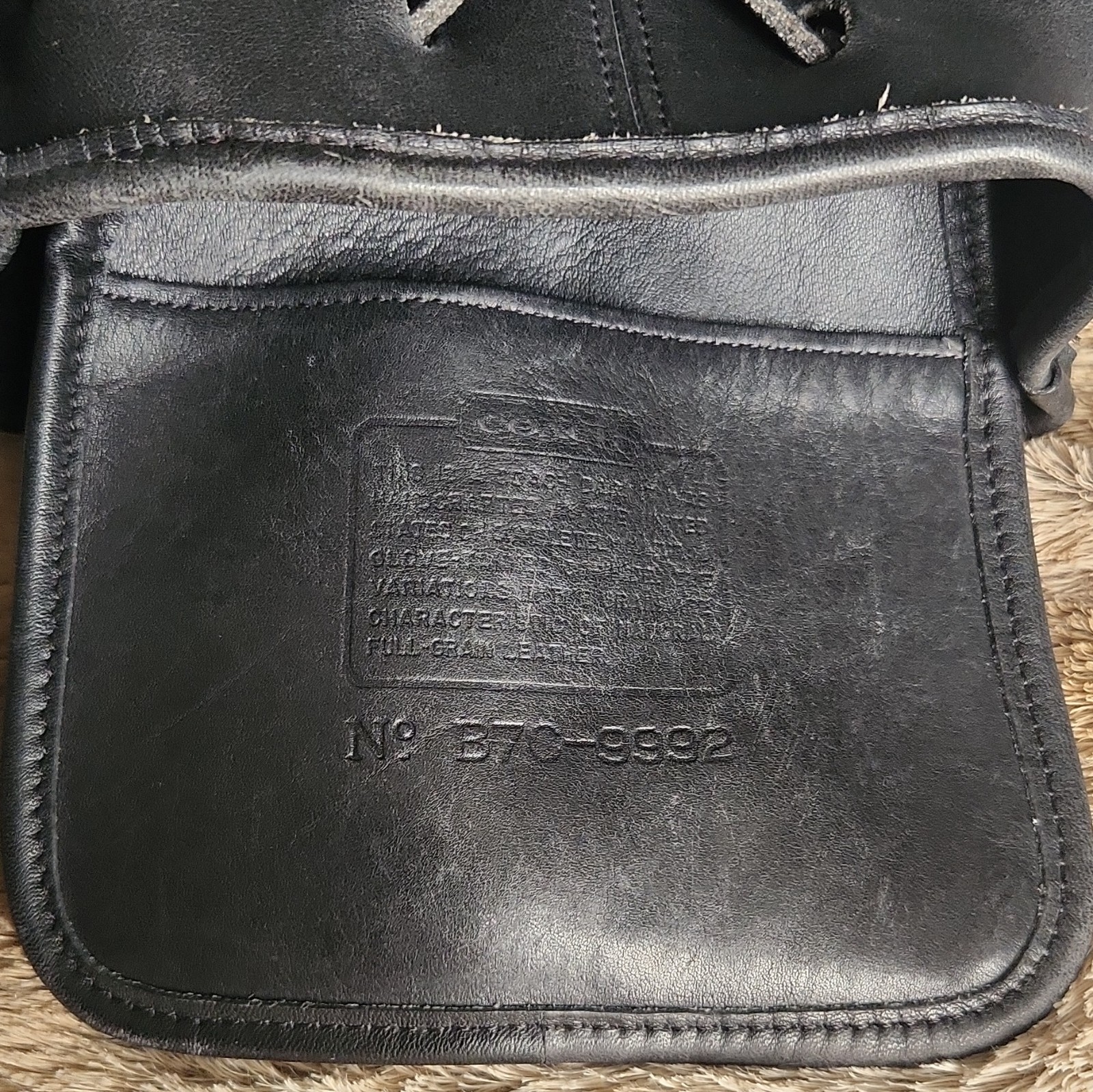 Coach Black Bucket Backpack, Drawstring & Turn Lock, Brass Hardware, Charm, 9992