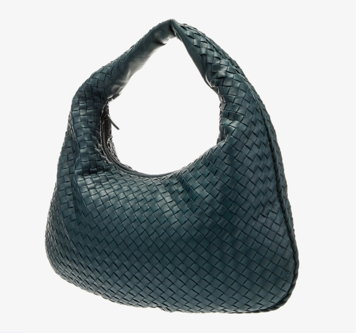 Bottega Veneta Intrecciato Small Veneta Hobo Dark Green Leather w/ Mirror Italy