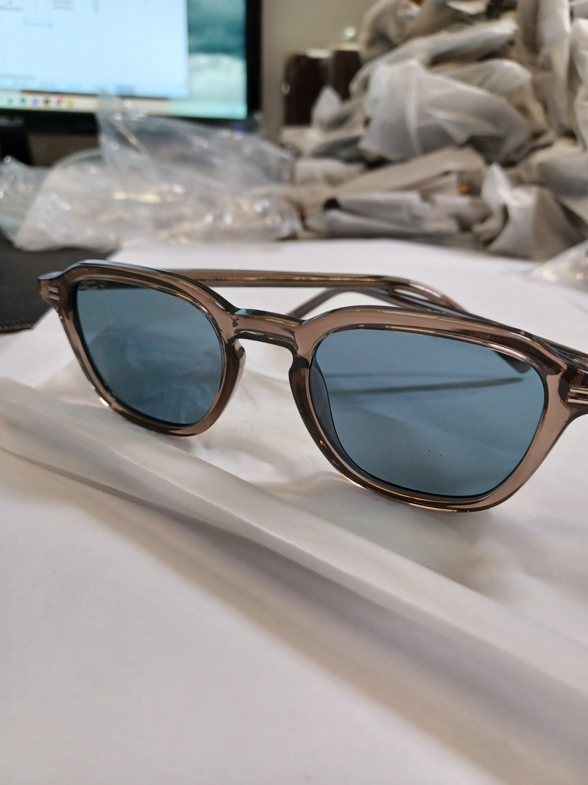 WMP Silas Crystal Gunmetal / Laguna Blue Lens 48-22-149 Sunglasses