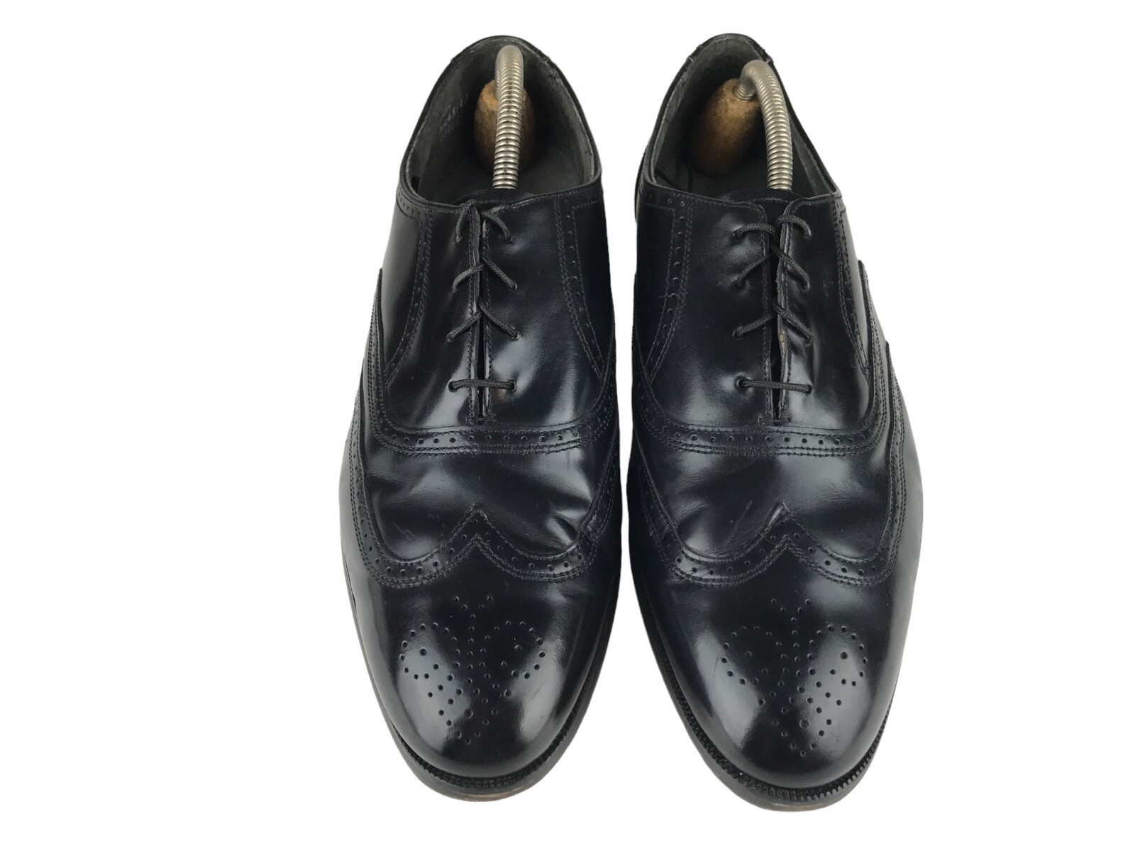 Bostonian Mens Black Leather Almond Toe Wingtip Oxford Dress Shoes Size US 11.5M