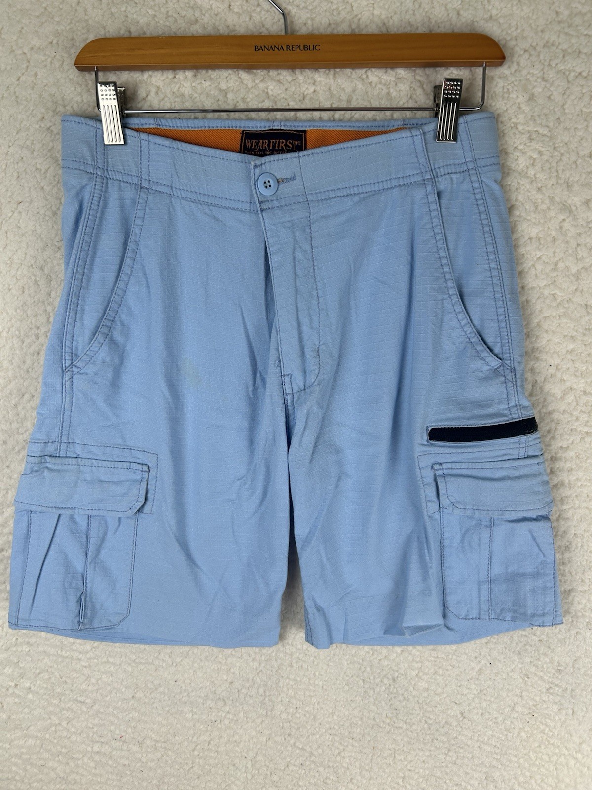 WEARFIRST Mens Blue Cargo Shorts Size 30 Free Returns