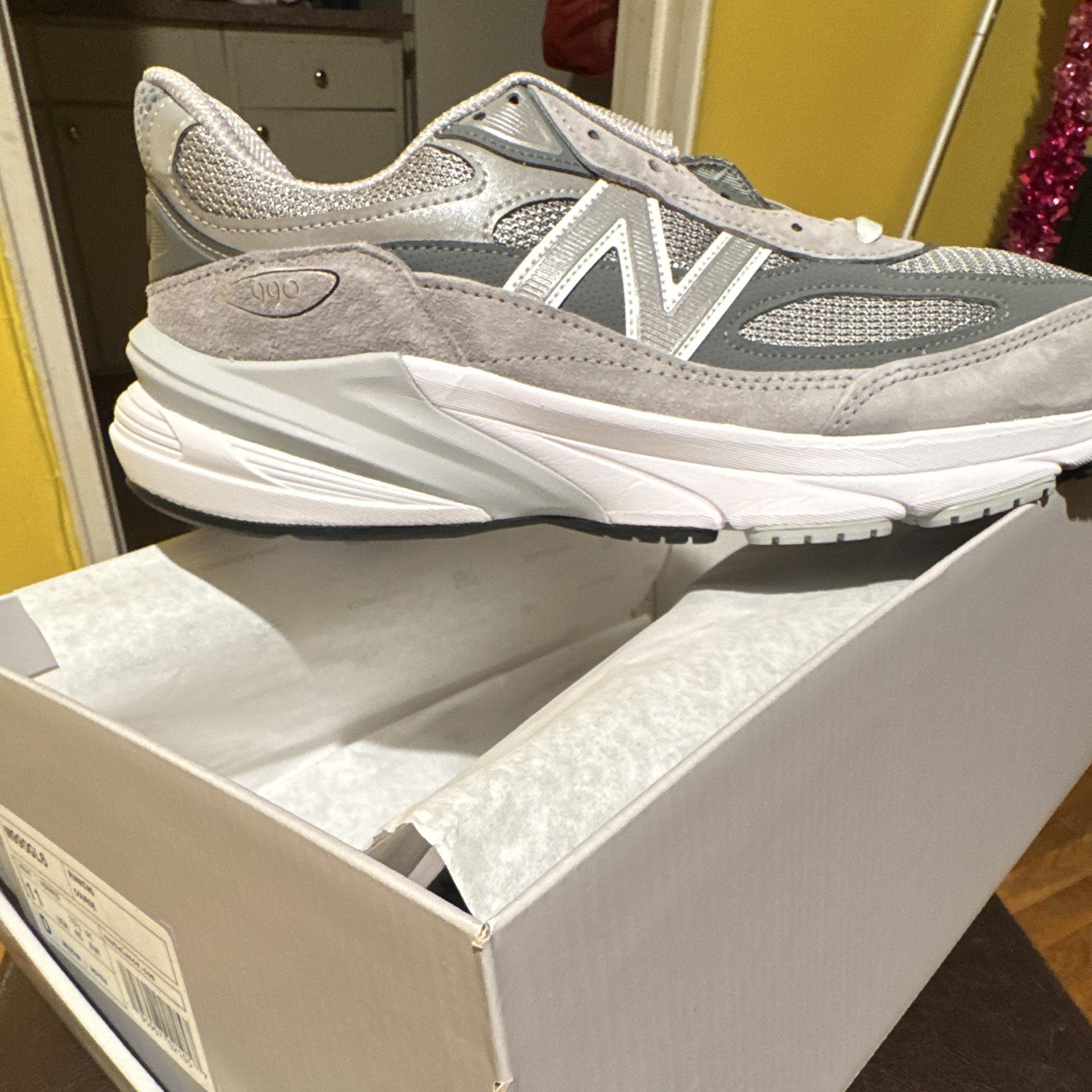New Balance 990v6 Made in USA M990GL6 Castlerock Gray Suede Mesh Low Top