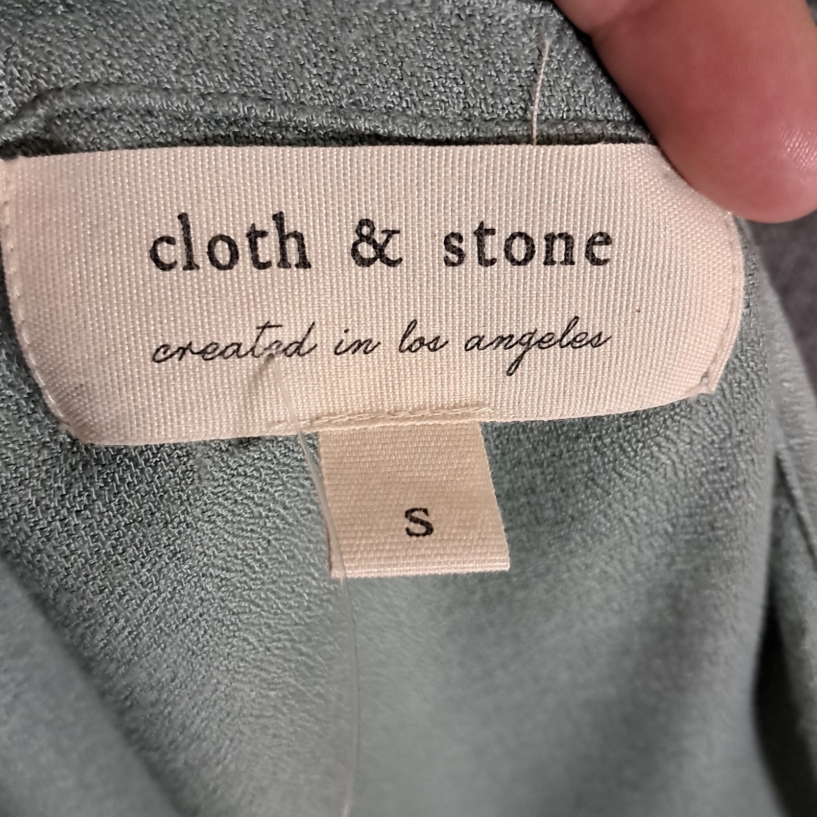 Cloth & Stone Womens Top Small Tie Back Long Sleeve Seafoam Oversized Office