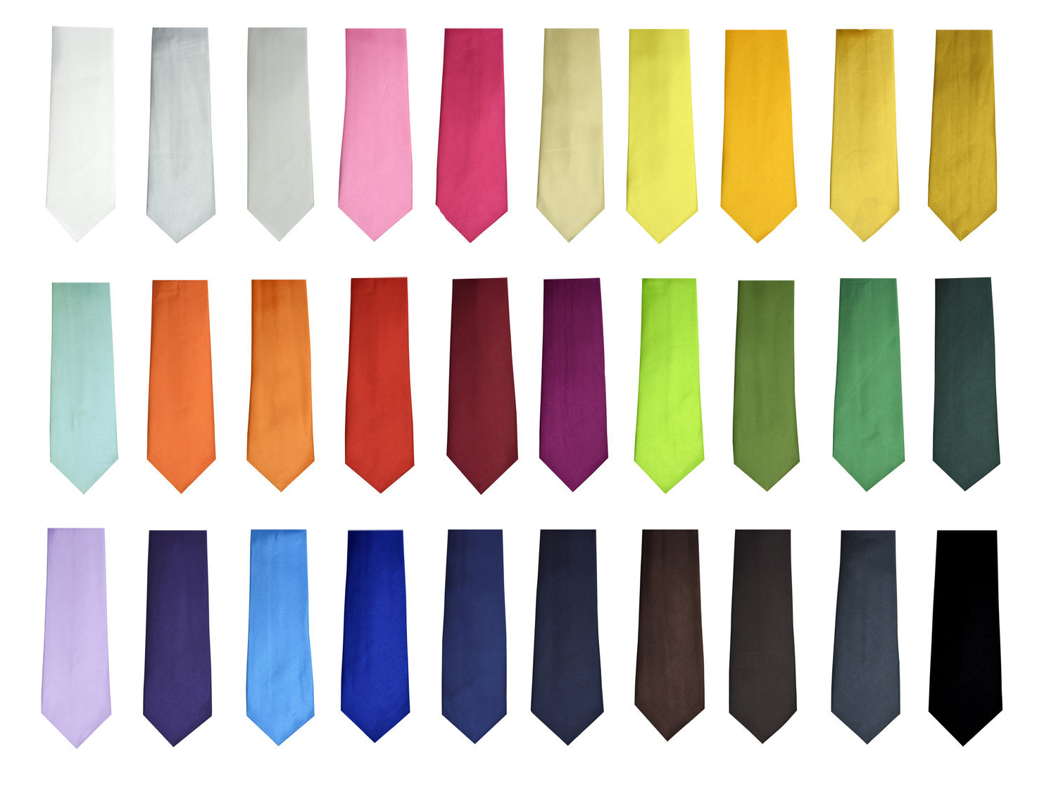 Fashion New Style Men’s Unisex Solid Plain Neck ties Wide 3 inches 30 Color