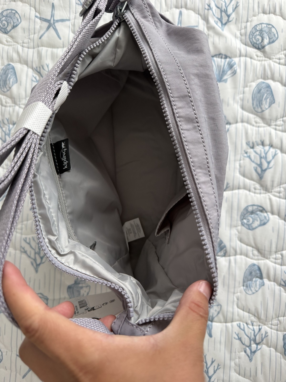 Kipling Alenya Crossbody Bag – DOVE GRAY – Nylon Everyday Travel Purse BRAND NEW