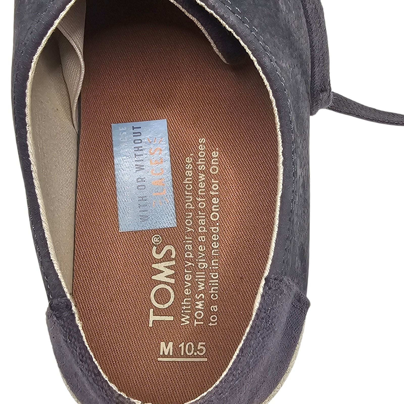 TOMS Men’s Payton Forged Iron Nubuck/Hemp Oxford Sneakers Size 10.5