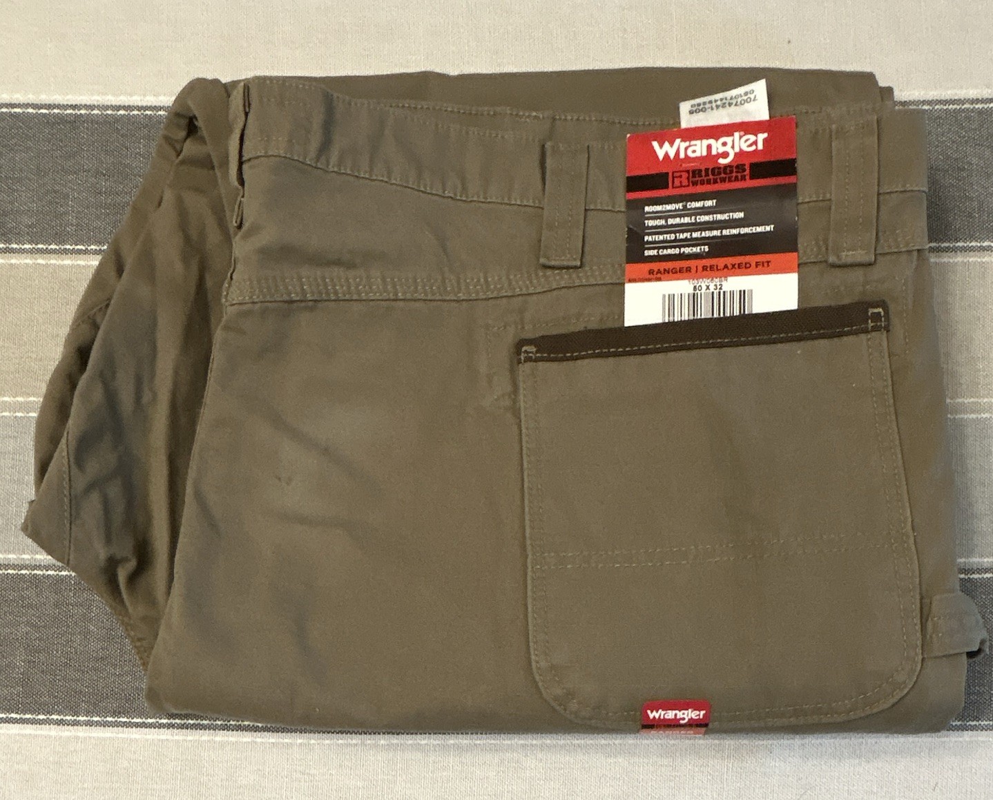 Wrangler RIGGS Workwear Men’s Cargo Pants Relaxed Fit Green Big & Tall 50