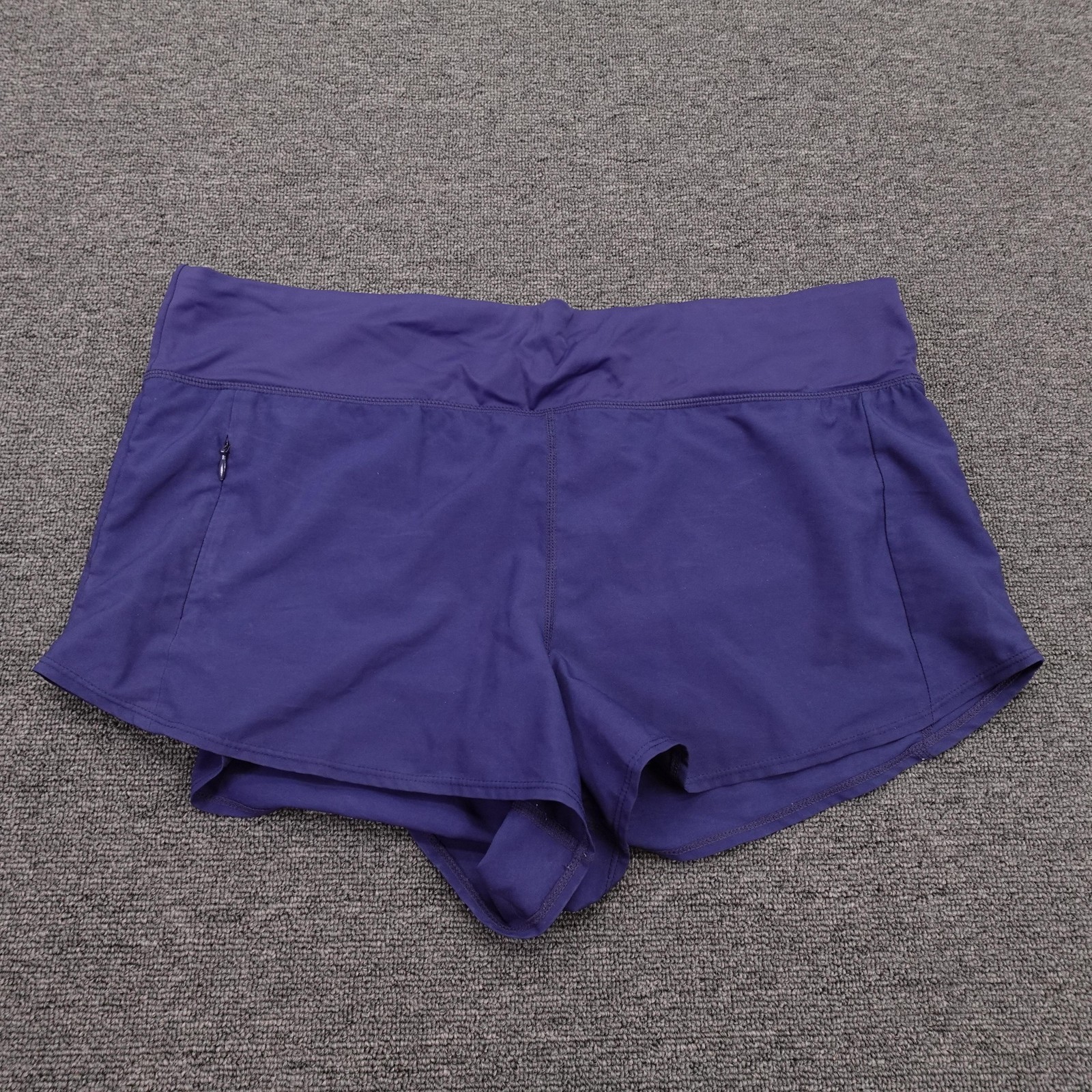 Title Nine Shorts Womens Large Purple Lined Running Athletic Zip Pocket 3.5 In