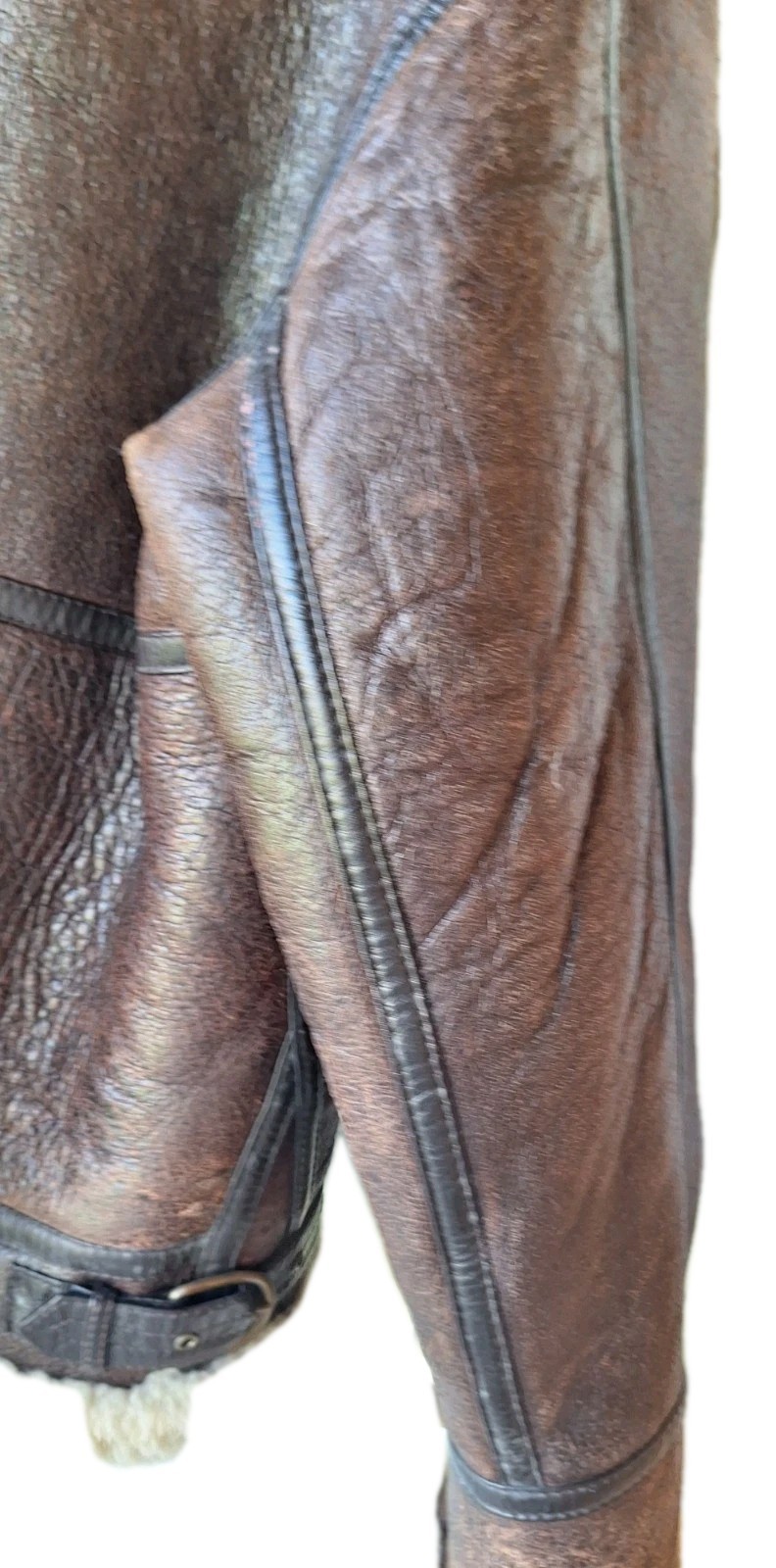 AVIREX Type B-3 Leather Flight Mouton Bomber Jacket brown size M 80’s Korea