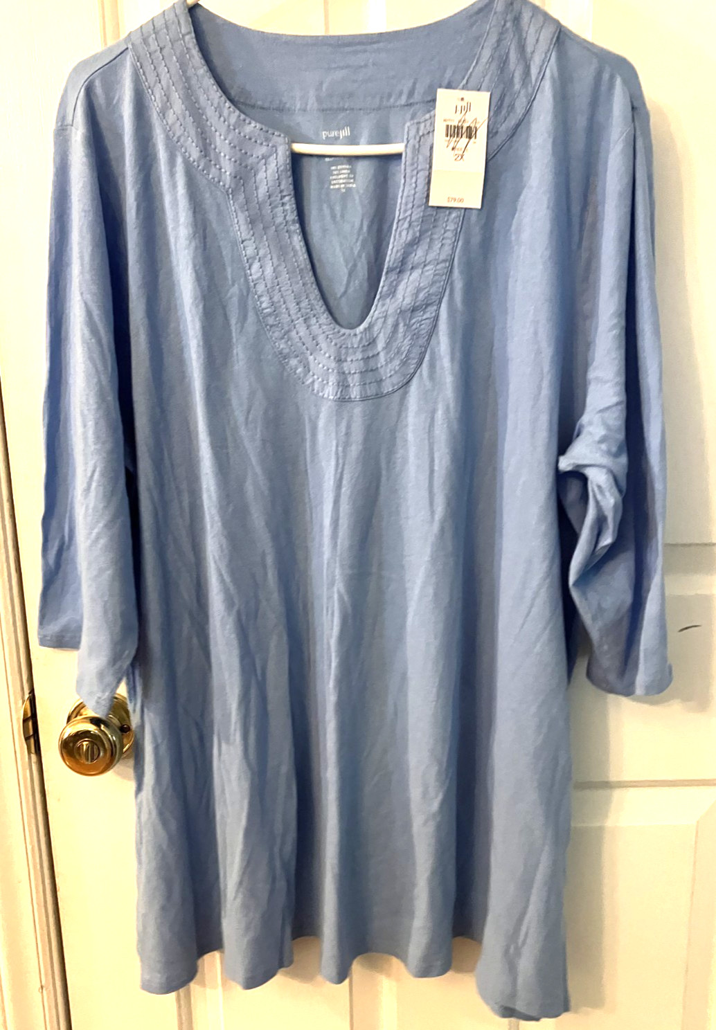 Pure Jill Blue V-Neck Tunic Size 2X NWT