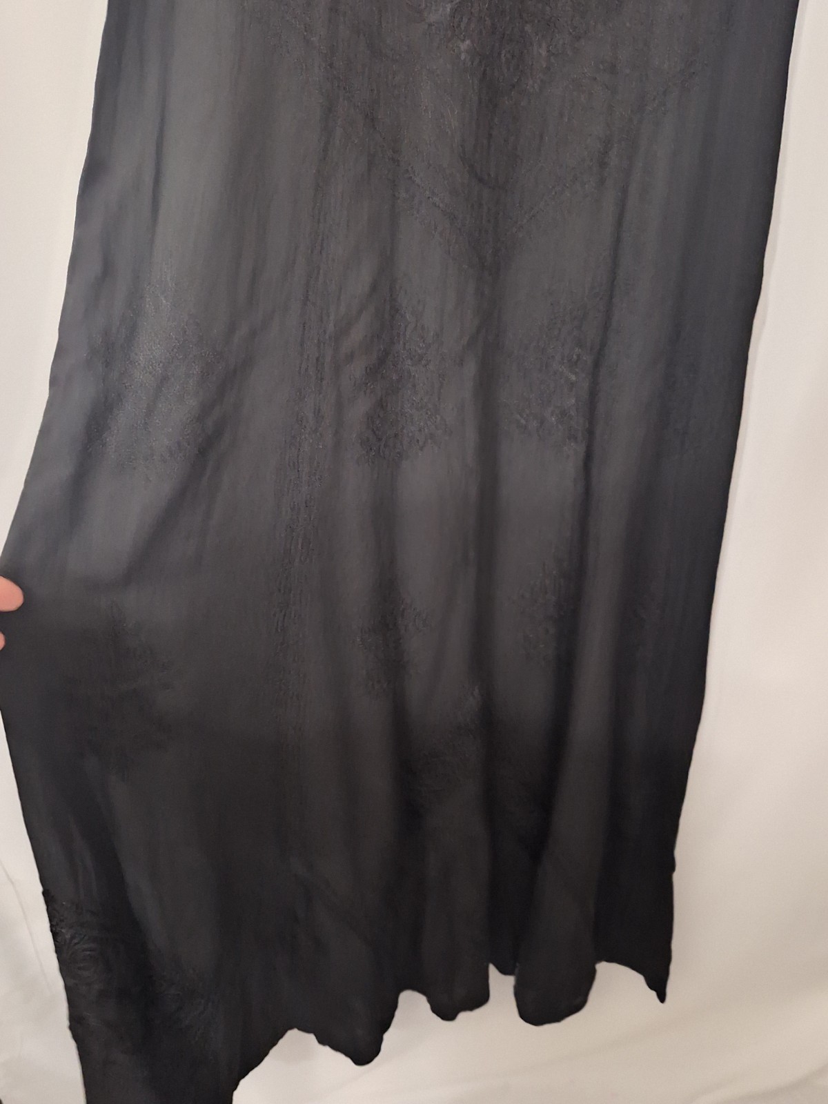 Holyclothing Embroidered Boho Maxi Dress Sz XL/1X Black Whimsigoth Cottagecore