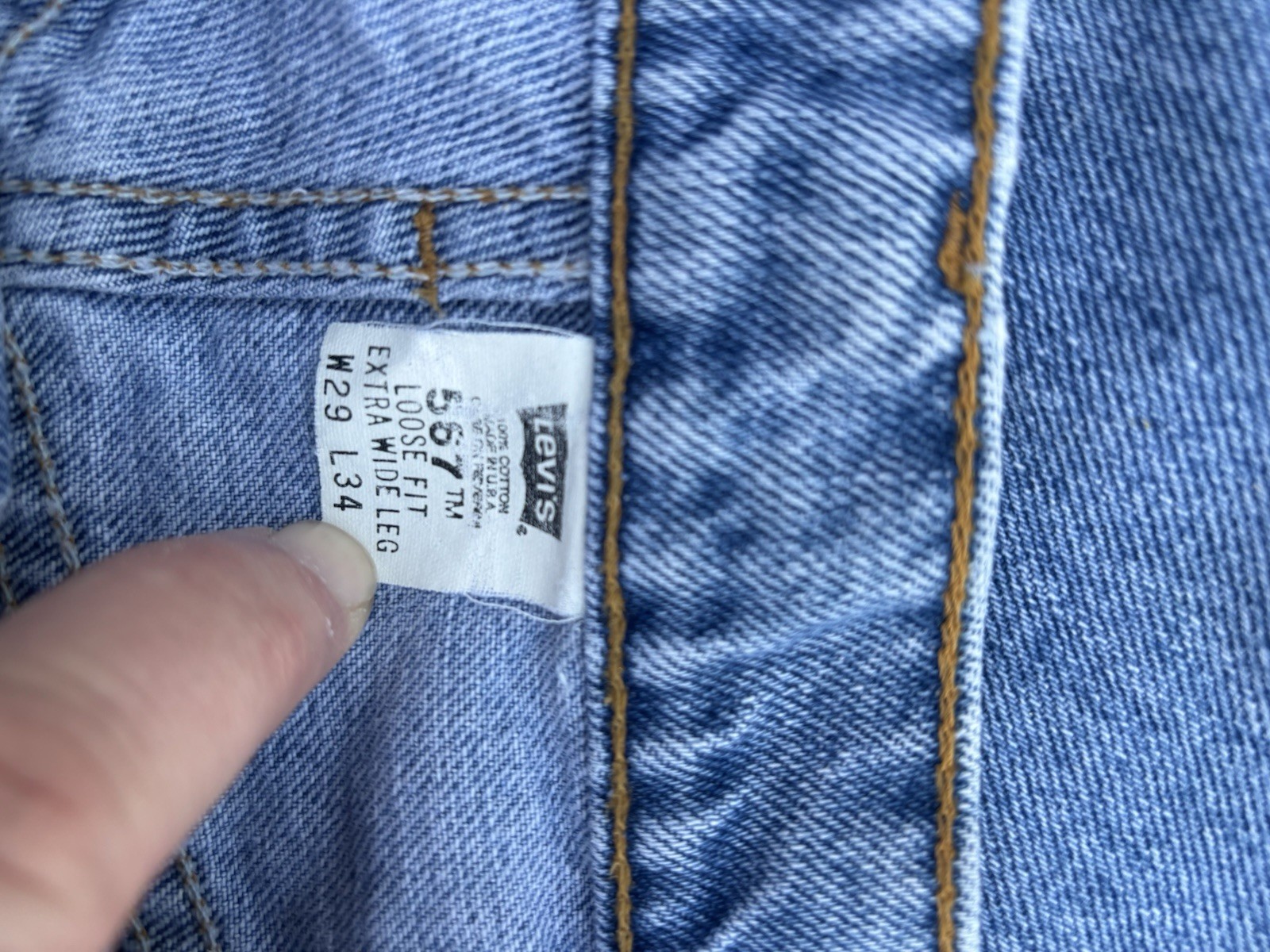 Levi’s 567 Men’s Loose Fit Extra Wide Leg Blue Denim Jeans 90s 5-Pocket