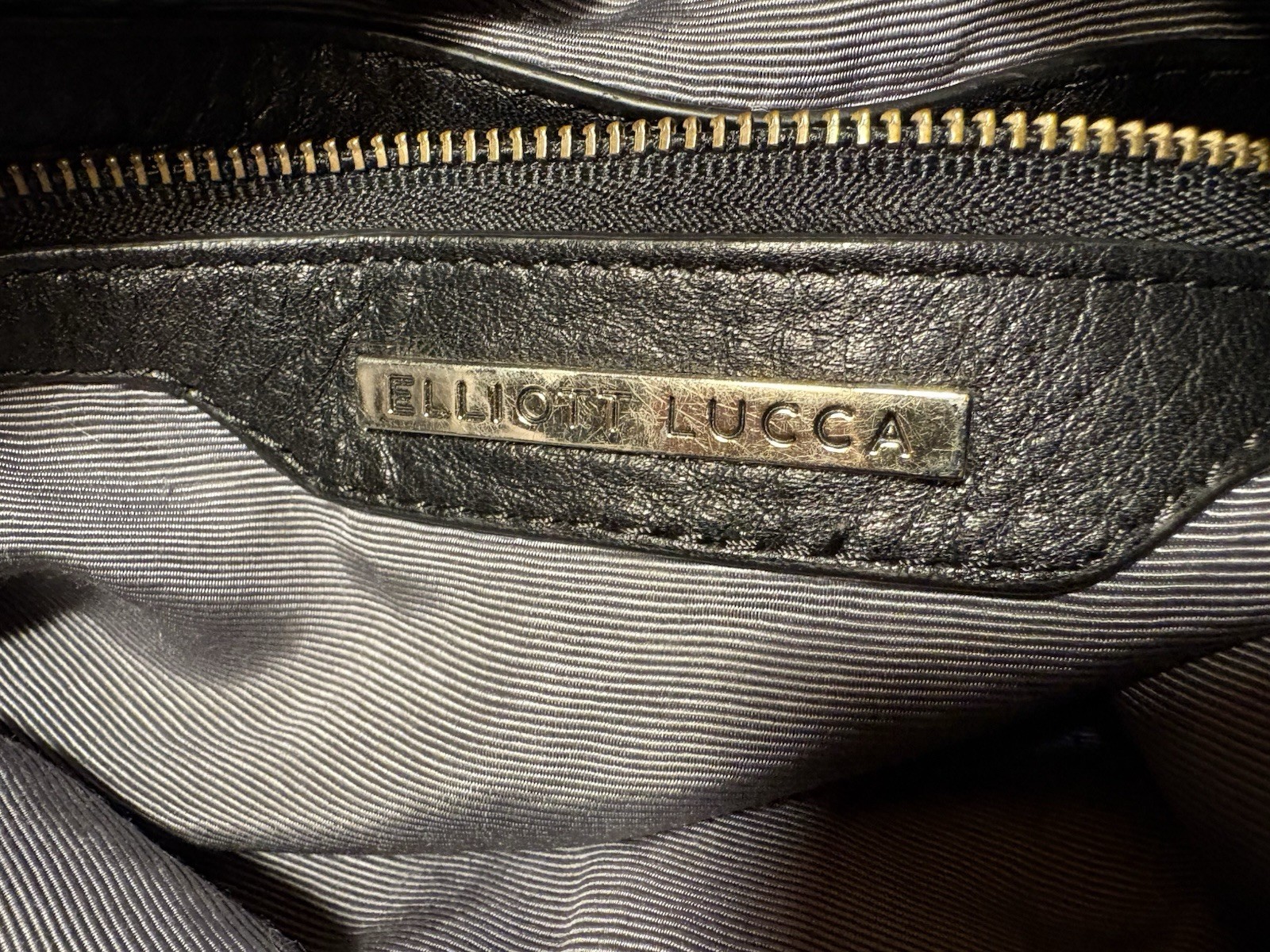 Elliott Lucca Black Pebbled SOFT Leather Shoulder Bag Hobo Slouch Purse