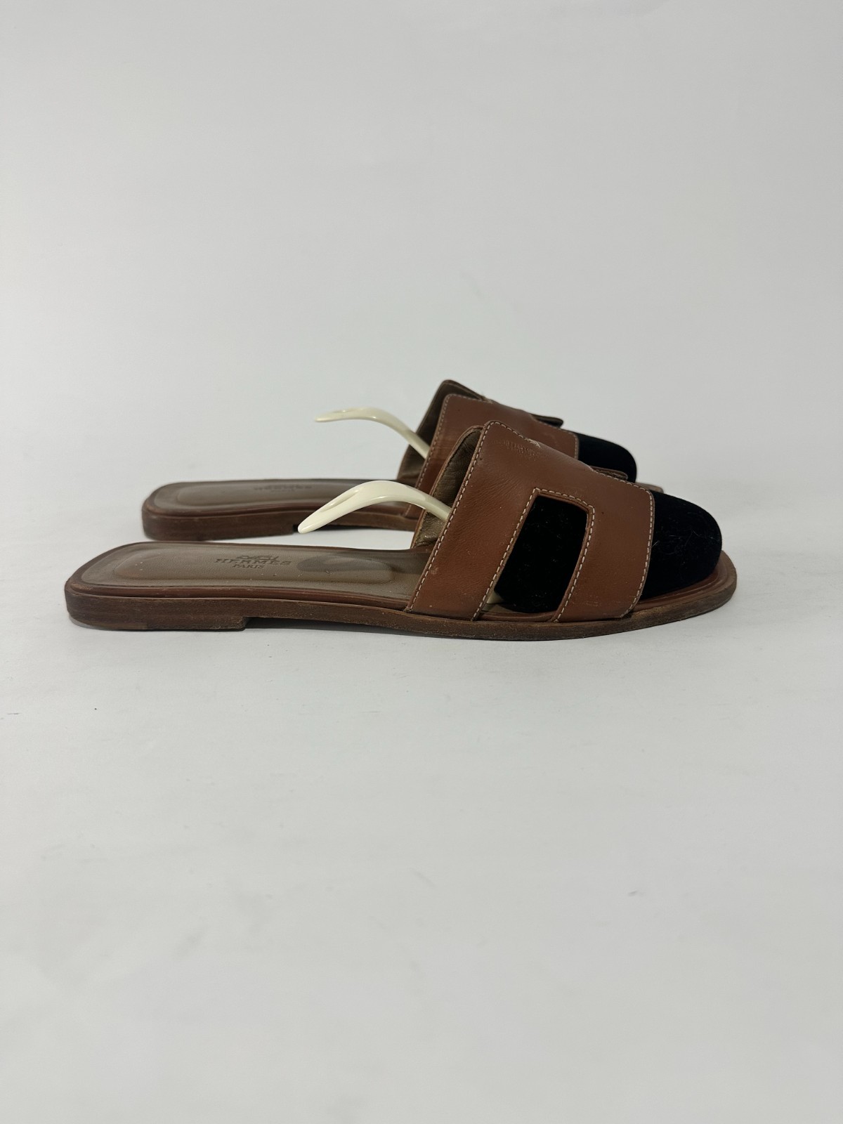 Hermes Epsom Oran Sandals Size 40 EU/ 10 US/ 7 UK Brown