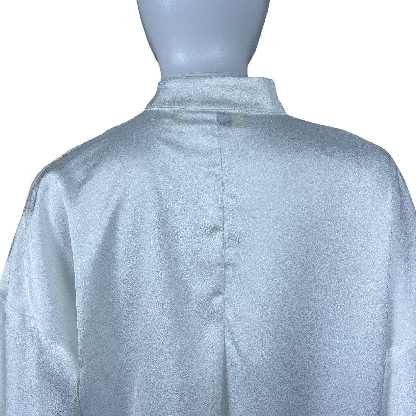 Kallmeyer Appartement Ballon Satin Button Down Shirt Size 4 Quiet Luxury Blouse