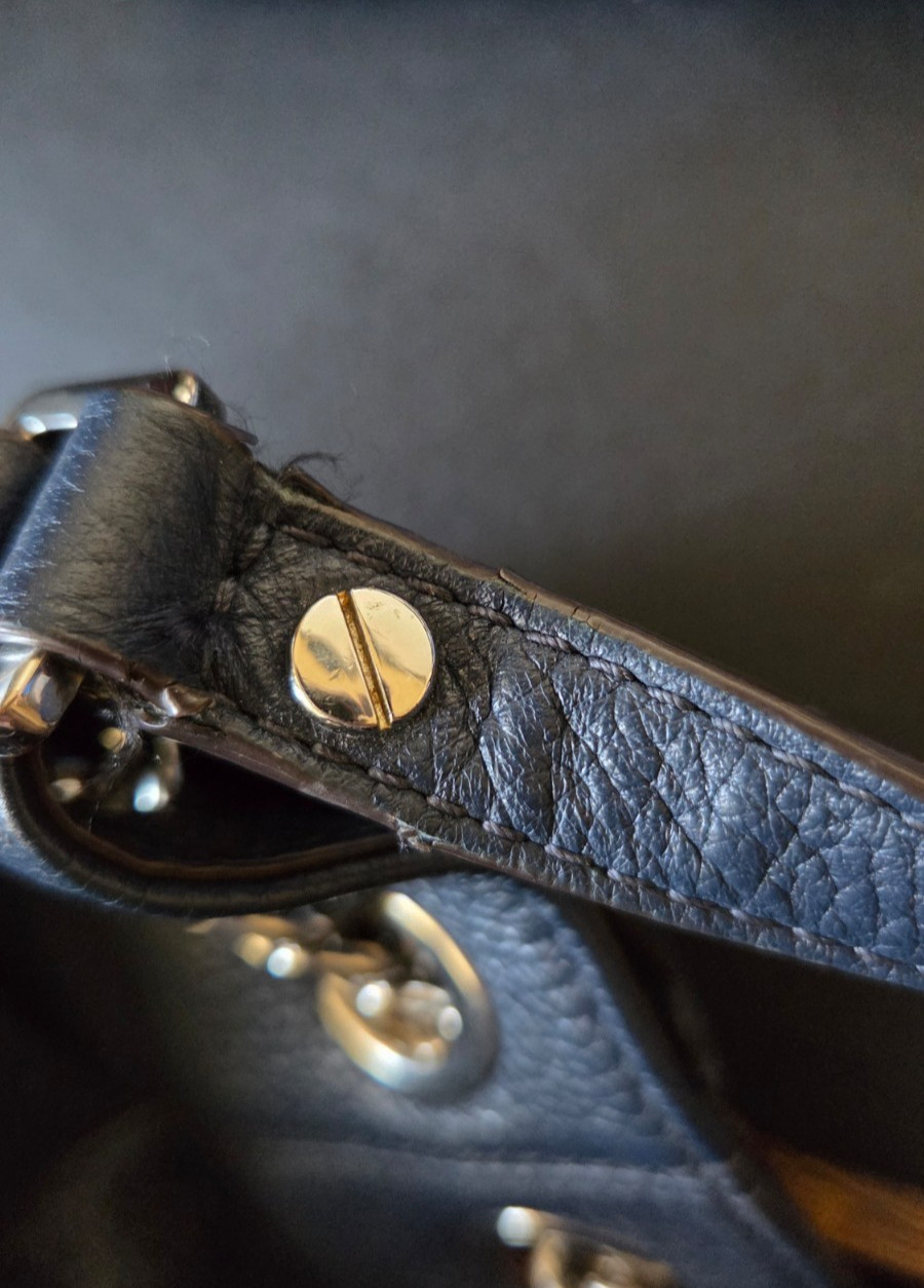 Michael Kors Jet Set Chain Large Leather Shoulder Tote Navy Used (read desc)