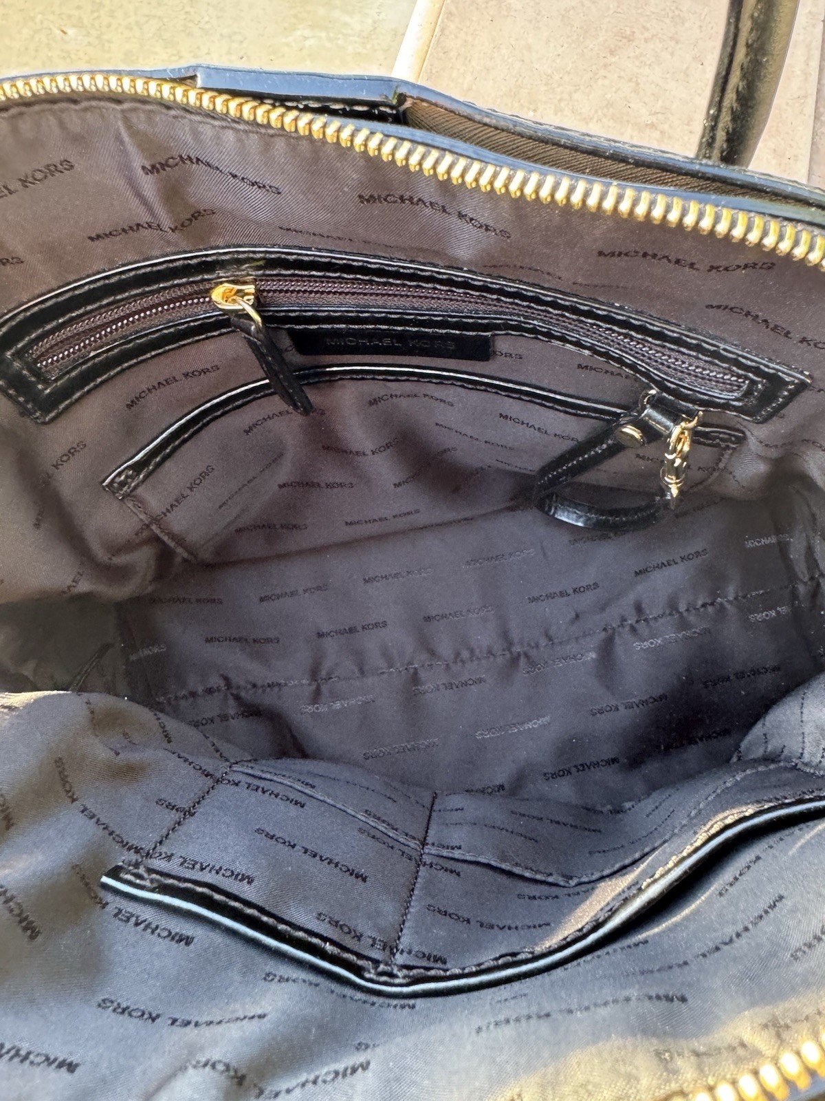 Michael Kors Patent Leather Satchel Handbag Classic Everyday Use