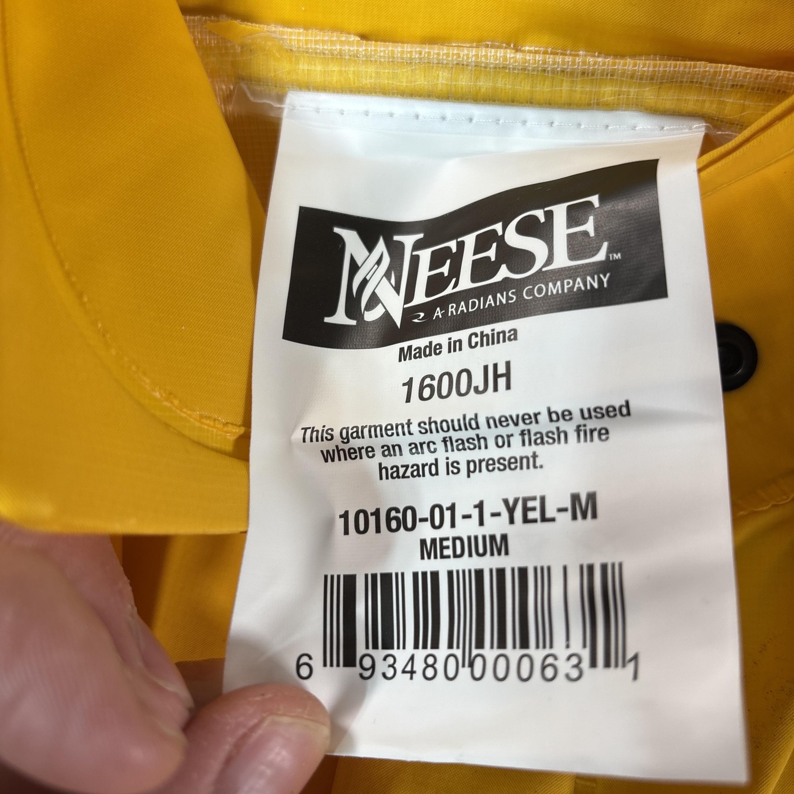 Neese Rain Jacket Mens Medium Yellow Security PVC Polyester 1600JH Coat New