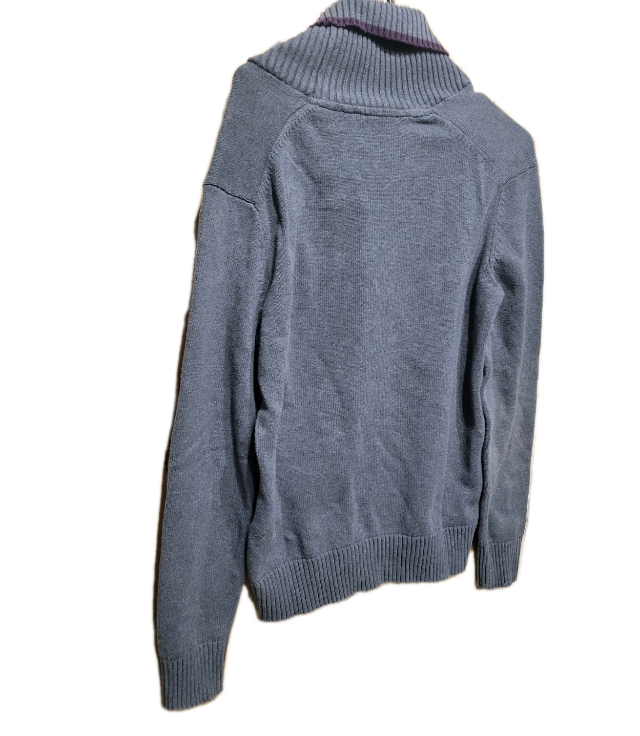 Sean John Knit Turtle Neck Sweater Gray Mens Medium