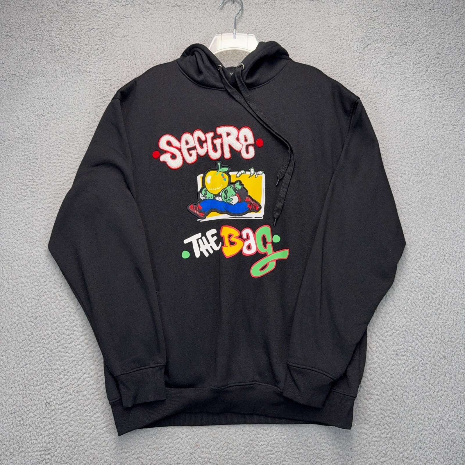 Bleecker Mercer Hoodie Mens 2X Black Secure the Bag Embroidered Pullover Sweater