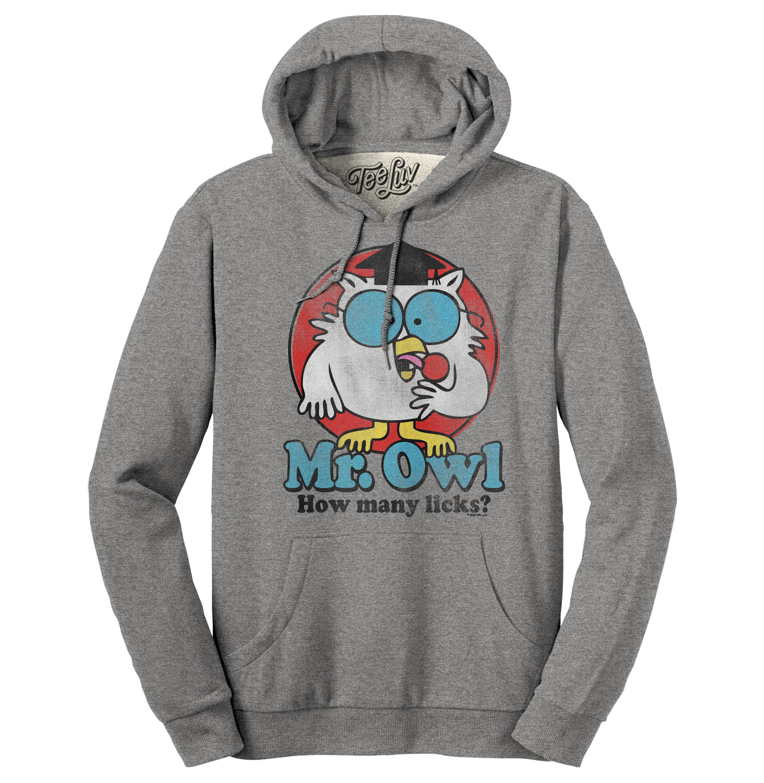 Mr. Owl Tootsie Pop How Many Licks Hooded Sweatshirt – Oxford Gray