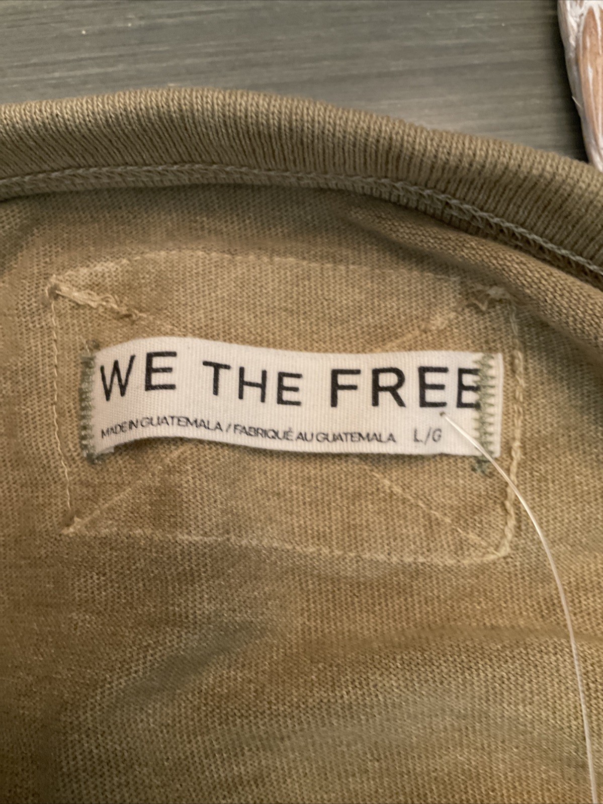We The Free People Next Level Tee Size Large Willow MSRP $58 NWT 0123