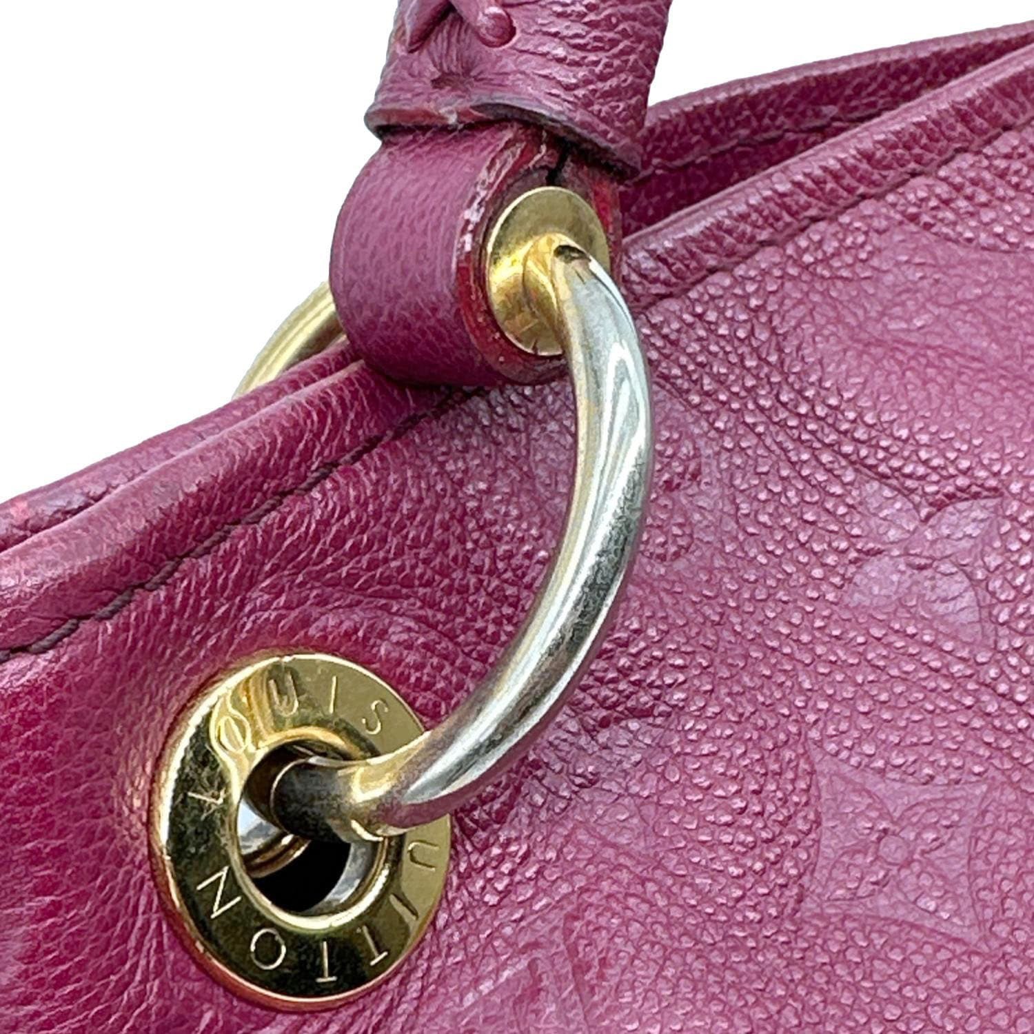 LOUIS VUITTON Artsy MM Monogram Empreinte Leather Hobo Bag Burgundy