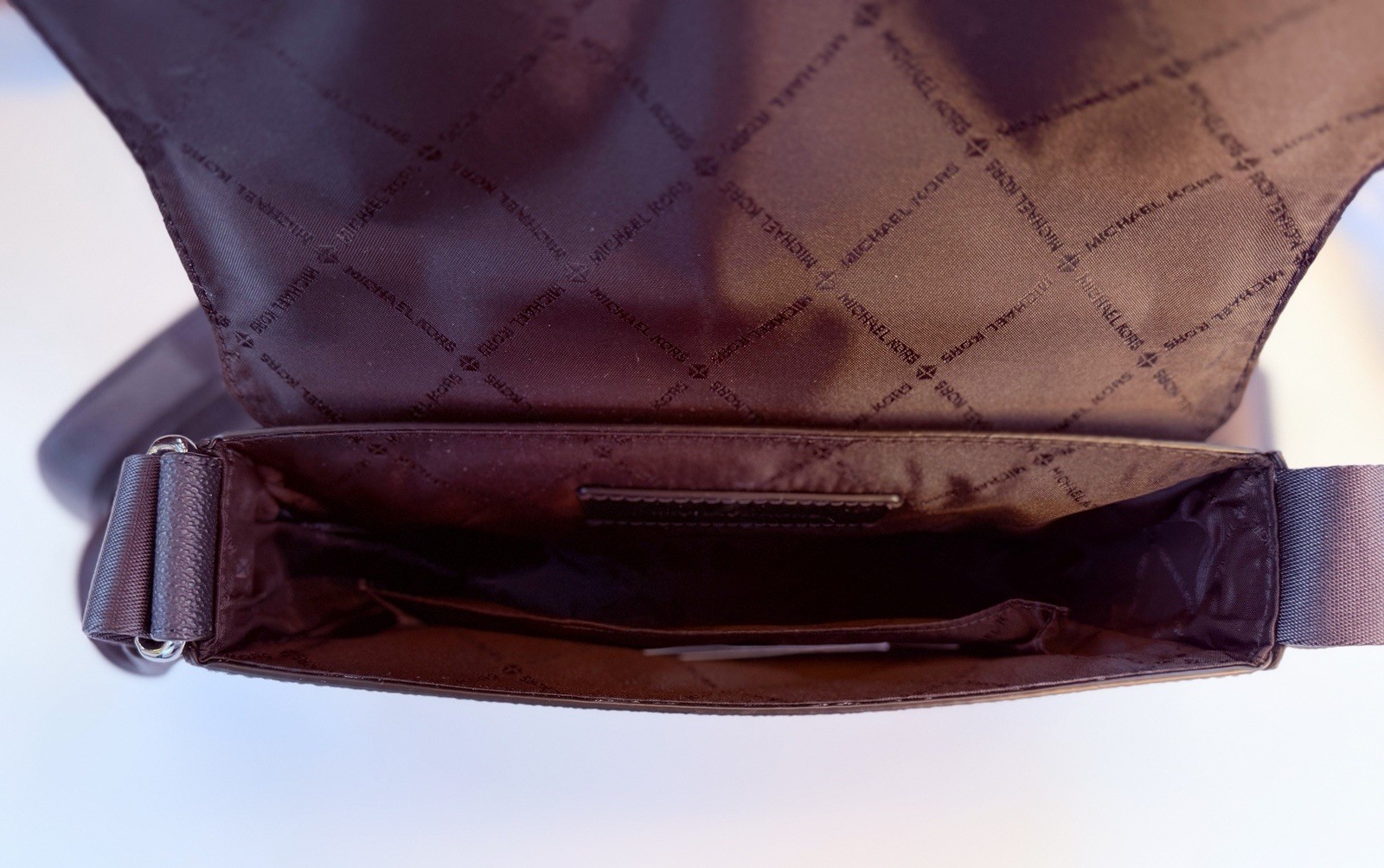 Michael Kors Cooper Flap Crossbody Bag + Pouch MK Ombre Dark Raspberry Multi