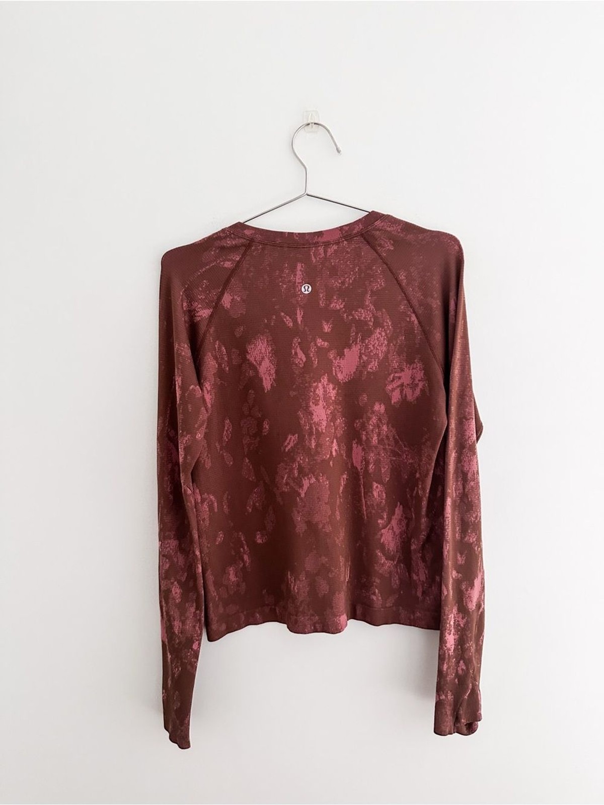 Lululemon Swiftly Tech Race Length Long Sleeve Shadow Bloom Brown Pink Size 10