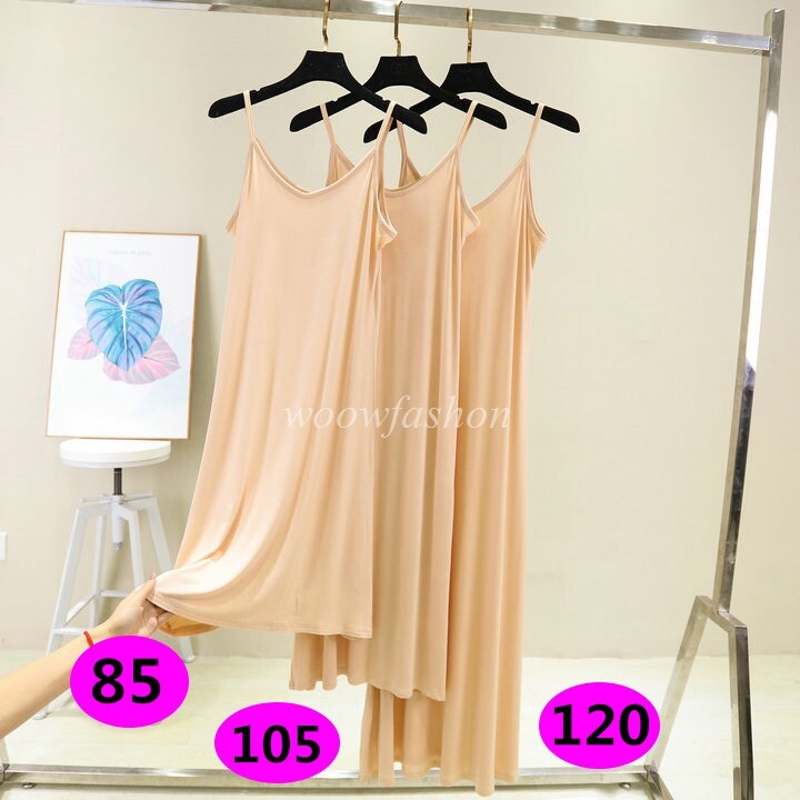 Women Cami Full Slip Plain Long Loose Dresses Camisole Liner Under dress
