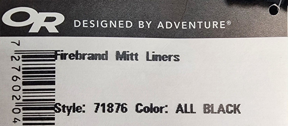 New Black Outdoor Research Firebrand Cold Weather Mitt Inserts *mocinc.1982*