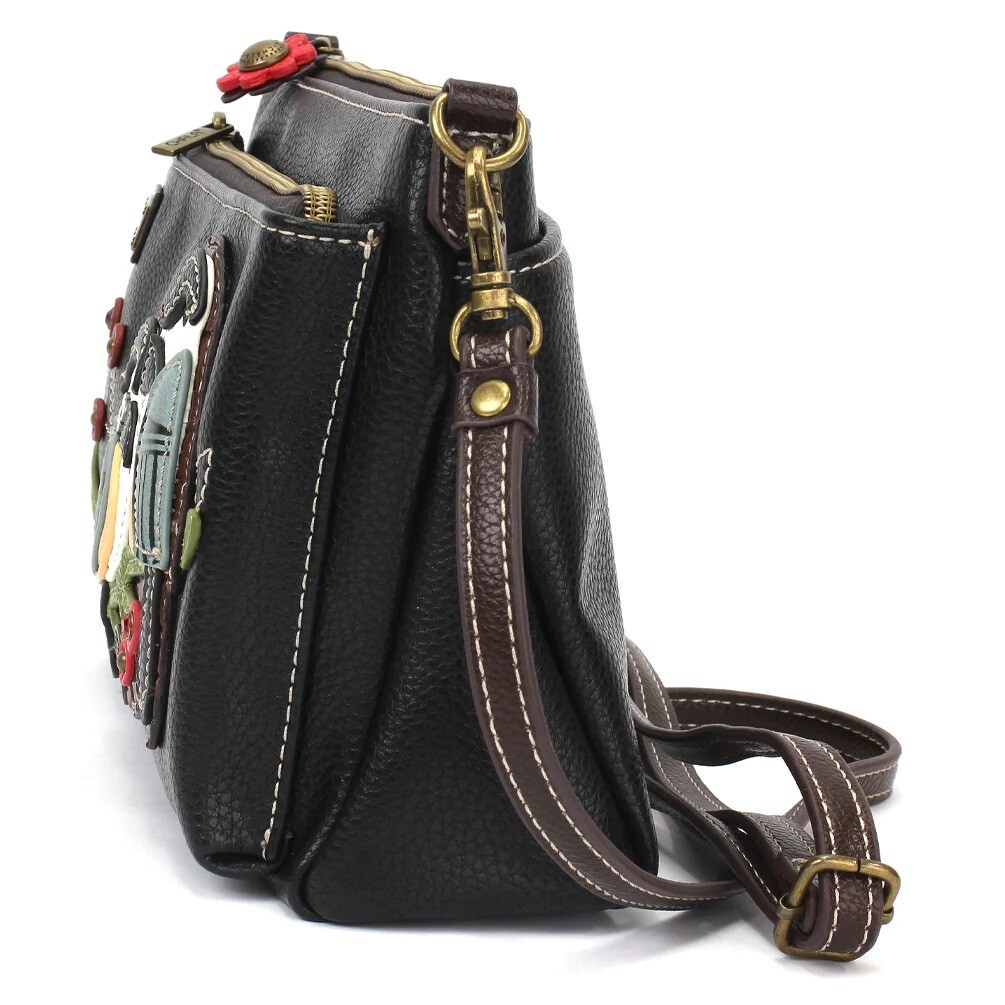 Chala Chickadee Deluxe Crossbody RFID Protected Vegan Leather Bag (Black) NWT