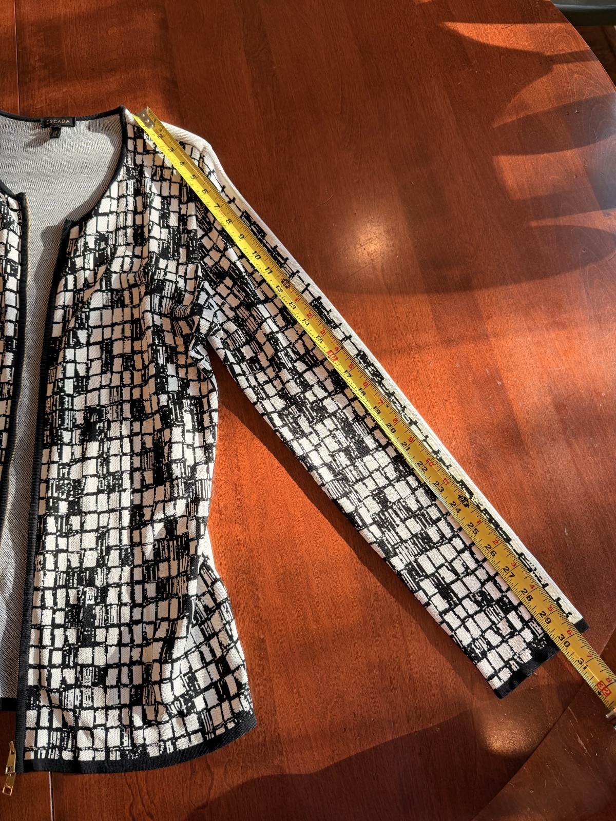 Escada Cardigan Size Large Black and White