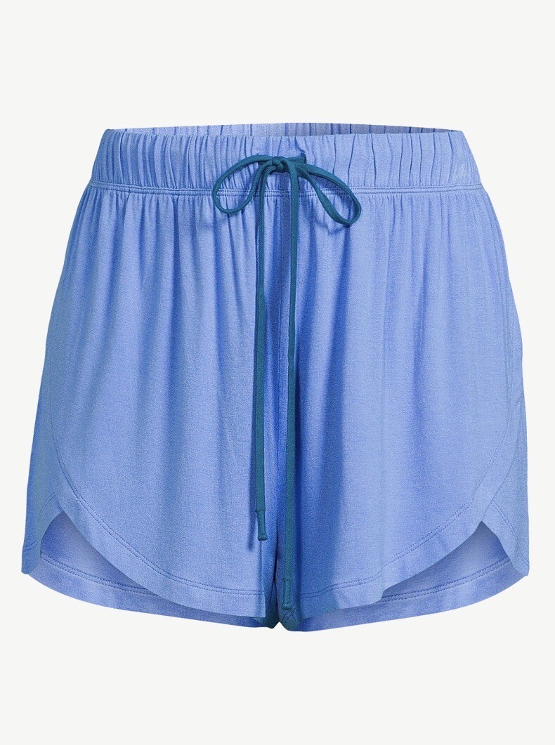 JOYSPUN Women’s M (8-10) Knit Pull On Sleep Shorts • Neela Blue