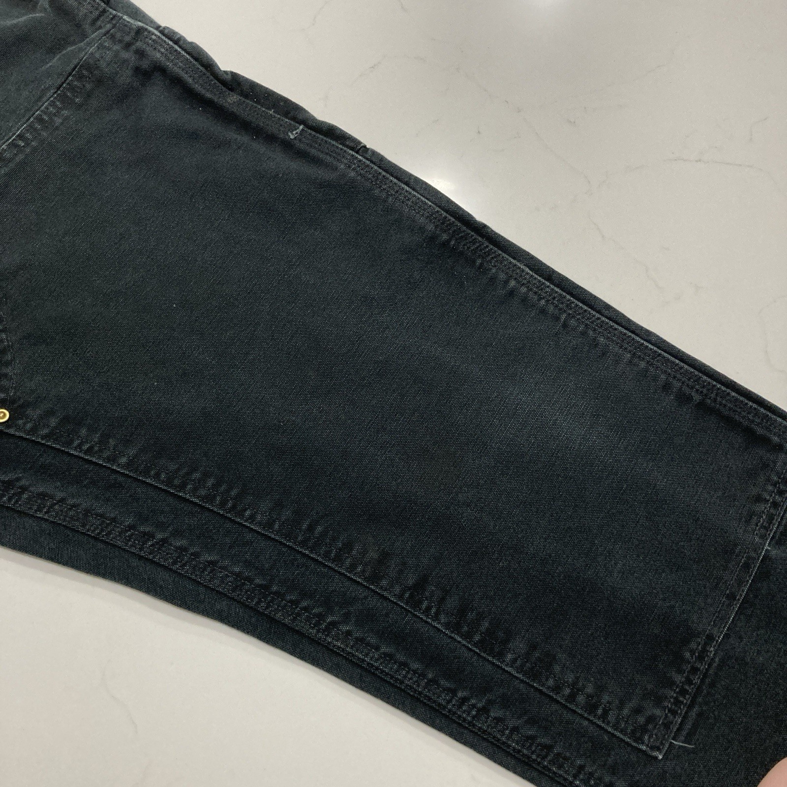 VTG Carhartt B01 BLK Double Knee Work Pants Mens 36×30 (Fits 34×29) Distressed