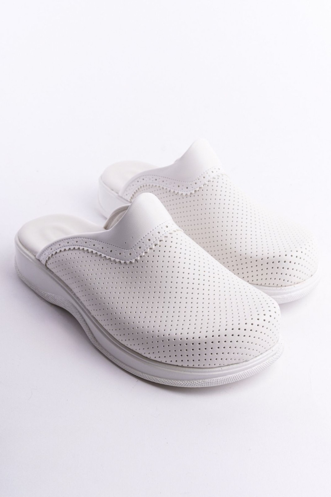 Positive White Women Classic Perforated Clogs