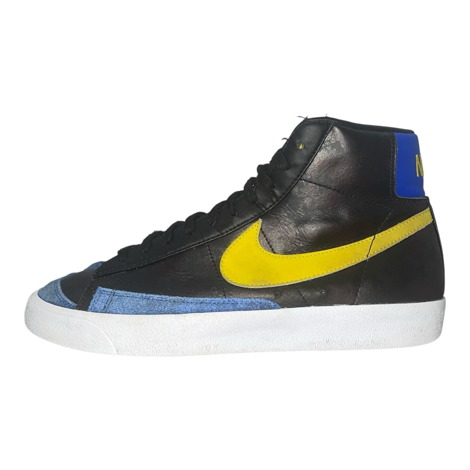 Nike Men Blazer Mid Peace Love & Basketball Blue/Yellow DC1414-001 Shoes Siz 9.5